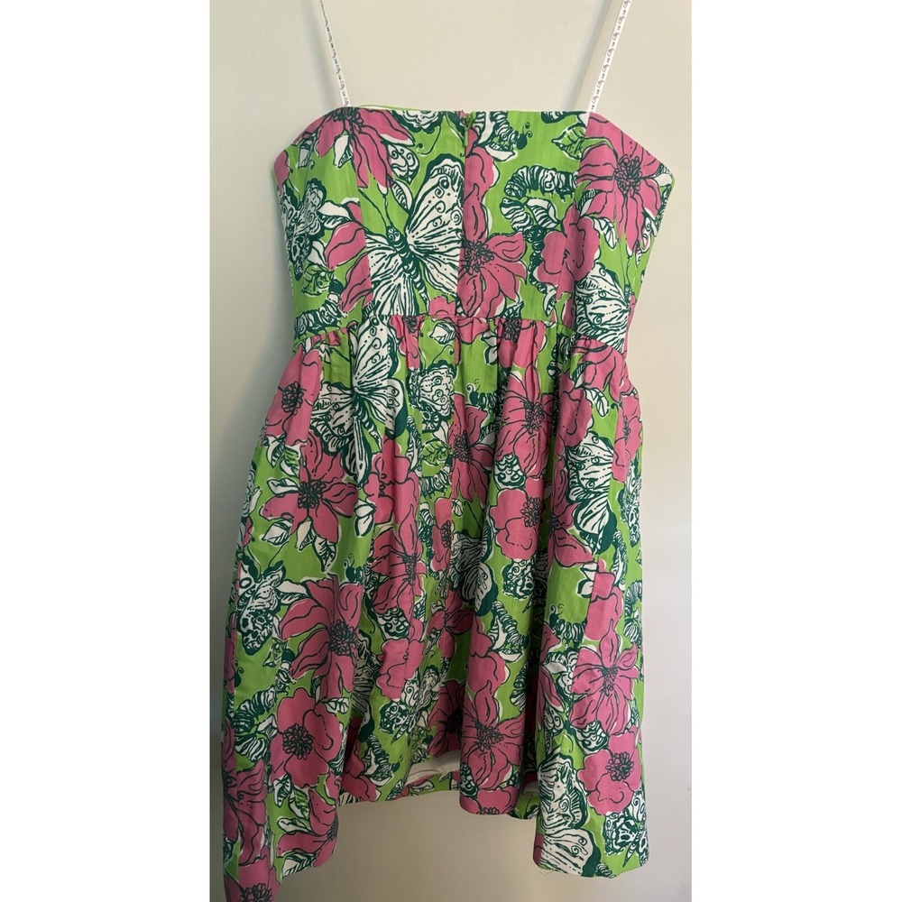 Lilly Pulitizer Womens Sz 4 Dress Bloomin Cacoonin Lottie Pink Butterfly Floral - Picture 2 of 6